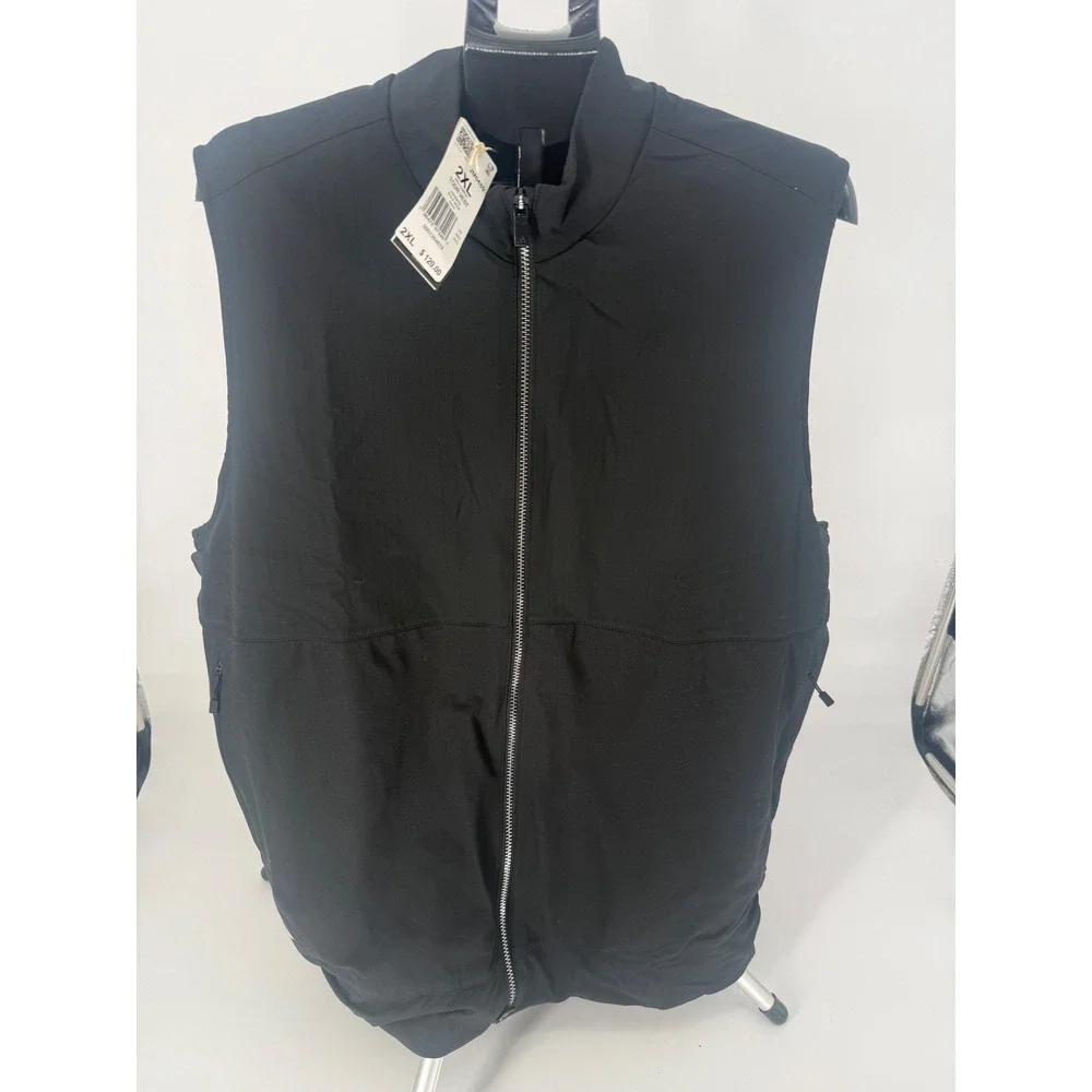 Adidas Men's Ultimate365 Tour Vest Full Zip XXL Black Fleece Lined Performance